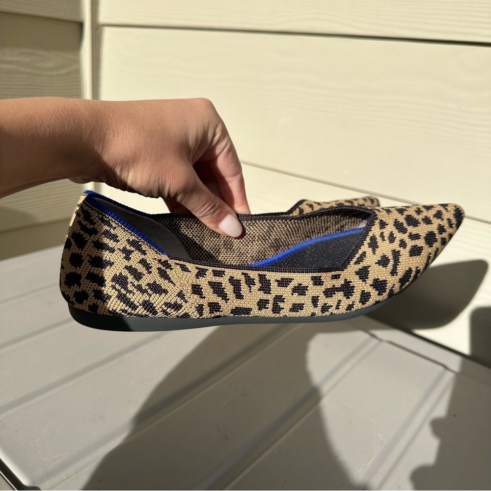 Rothy’s Pointed Toe Flats Leopard Print Casual Comfort Size 6.5 Women’s - Picture 5 of 10